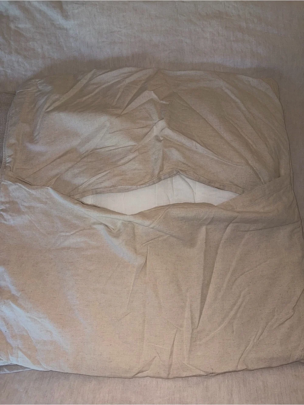Pottery Barn European Flax Linen Waffle Comforter Sham Set of 3 {26” Square}